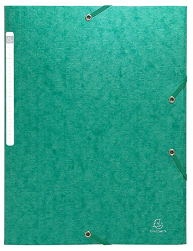 Exacompta 5593E 10er Pack Premium Eckspanner-Mappe. Aus extra starkem Colorspan-Karton DIN A4 mit 2 Gummizügen grün Sammelmappe Dokumentenmappe ideal für Büro und Schule von Exacompta