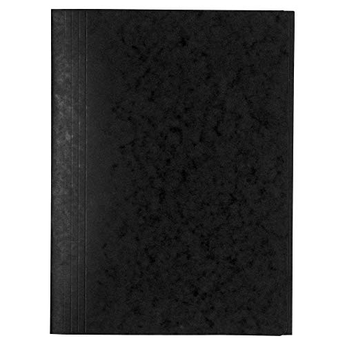 Exacompta 56401E Premium Einschlagmappe. Made in Germany. Aus extra starkem Colorspan-Karton mit 3 Innenklappen und 2 Gummizügen DIN A4 Sammelmappe für Büro und Schule schwarz von Exacompta