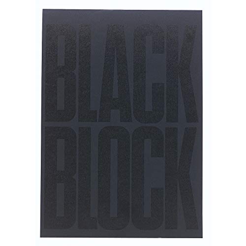 Exacompta 5700E Schreibblock Black Block mit 70 Blatt hochwertiges gelbes Papier von Clairefontaine, kariert, DIN A4 Collageblock Schulblock Papierblock von Exacompta