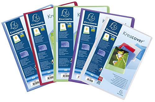 Exacompta 5729E 5er Pack Premium Sichtmappe KreaCover aus transluzenten Kunststoff DIN A4 mit 20 Klarsichthüllen, 40 Sichten, farbig sortiert, Aktenhülle, Prospekthülle Exacompta 5729E 5er Pack Premium Sichtmappe KreaCover aus transluzenten Kunststoff DIN A4 mit 20 Klarsichthüllen, 40 Sichten, farbig sortiert, Aktenhülle, Prospekthülle von Exacompta