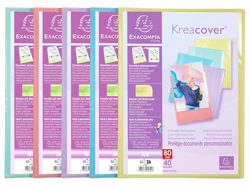 Exacompta 5849E 10er Pack Sichtmappe Kreacover Pastell aus Kunststoff DIN A4 mit 80 Klarsichthüllen, 160 Sichten, perfekt für die Schule und das Büro Aktenhülle, Prospekthülle farbig sortiert Exacompta 5849E 10er Pack Sichtmappe Kreacover Pastell aus Kunststoff DIN A4 mit 80 Klarsichthüllen, 160 Sichten, perfekt für die Schule und das Büro Aktenhülle, Prospekthülle farbig sortiert von Exacompta