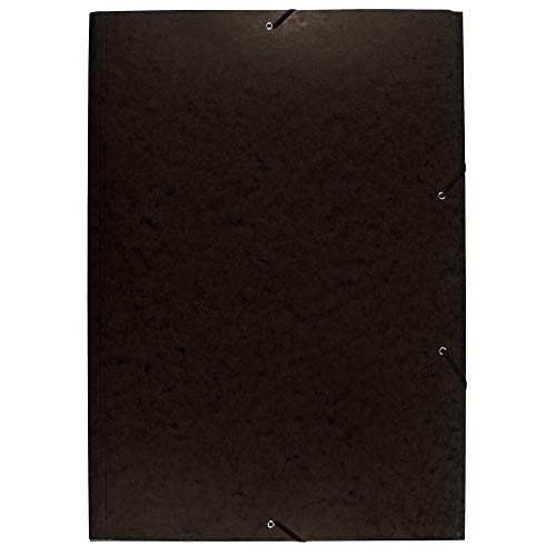 Exacompta 59651E Sammelmappe (Gummizug, 3 Klappen, ManilaKarton 600gm², für DIN A2, 62x44cm) 1Stück schwarz von Exacompta