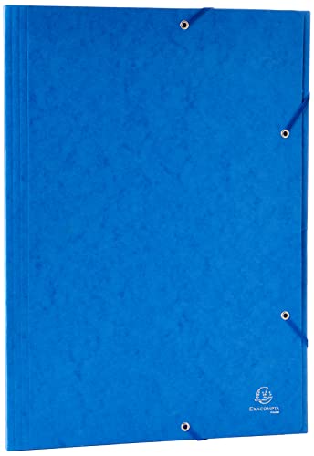 Exacompta 59507E Sammelmappe (Gummizug, 3 Klappen, Manila Karton 600 gm², für DIN A3, 29,7 x 42 cm) 1 Stück blau von Exacompta