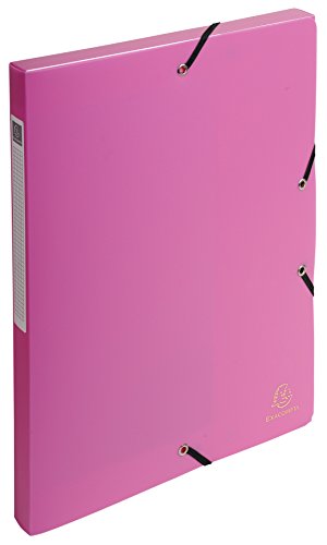 Exacompta 59604E 4er Pack Sammelbox OPAK 25mm mit Gummizug aus blickdichtem Kunststoff für DIN A4 Archivbox Heftbox Dokumentenbox Zeichenbox Sammelmappe rosa von Exacompta