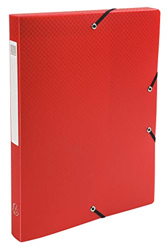 Exacompta 59685E Packung (mit 8 Archivboxen aus PP, 700µ, 24 x 32cm, ideal für Ihre Dokumente in Format DIN A4, Rücken 25mm) rot, 8 Stück von Exacompta