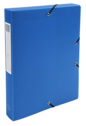 Exacompta 59782E Packung (mit 8 Archivboxen aus PP, 700µ, 24 x 32cm, ideal für Ihre Dokumente in Format DIN A4, Rücken 40mm) dunkelblau, 8 Stück von Exacompta