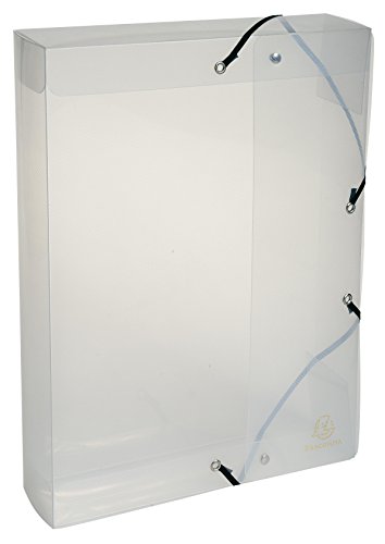 Exacompta 5982E 1 Abheftbox mit Gummibändern Crystal aus Polypropylen Rücken 6 cm Maße 25 x 33 cm für Dokumente im Format A4 Farbe Crystal wird montiert geliefert von Exacompta