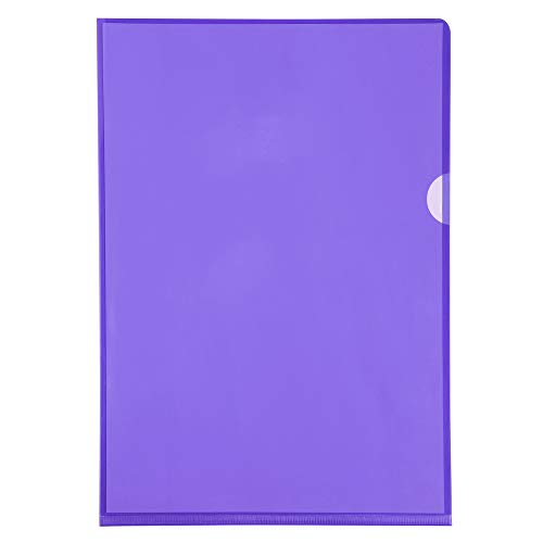 Exacompta 660505E 10er Pack PVC-Kunststoff Aktenhüllen. Für DIN A4 transparent glasklar violett oben und seitlich offen Plastikhülle Klarsichthülle für Büro und die mobile Organisation von Exacompta