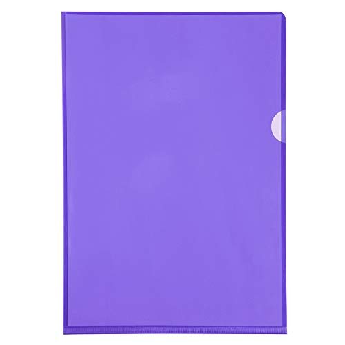 Exacompta 661205E 100er Pack PVC-Kunststoff Aktenhüllen. Für DIN A4 transparent glasklar violett oben und seitlich offen Plastikhülle Klarsichthülle für Büro und die mobile Organisation von Exacompta