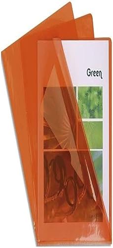 Exacompta 661245E 100er Pack PVC-Kunststoff Aktenhüllen. Für DIN A4 transparent glasklar orange oben und seitlich offen Plastikhülle Klarsichthülle für Büro und die mobile Organisation von Exacompta