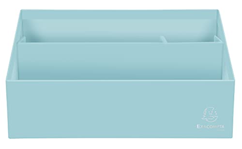 Exacompta 67996D Briefablage & Sortierbox Aquarel aus extra starkem Karton mit 3 Fächern abgestuft 25x10x14 cm für Briefe in DL und C6 und Stifte Zufallsfarbe Briefablage Ablagekorb Ablagebox von Exacompta