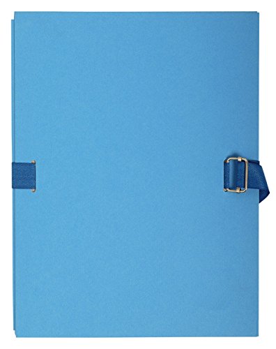 Exacompta 722E Dokumentenmappe DIN A4 mit dehnbarem Rücken bis zu 13 cm aus starkem Karton mit gefärbtem Stoffeinband hellblau ideal für Ihre Unterlagen und Dokumente von Exacompta