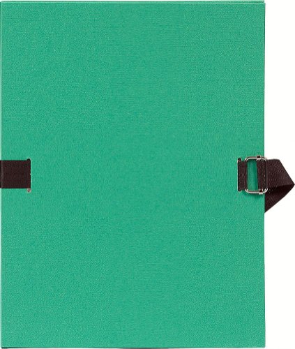 Exacompta 723E Dokumentenmappe DIN A4 mit dehnbarem Rücken bis zu 13 cm aus starkem Karton mit gefärbtem Stoffeinband hellgrün ideal für Ihre Unterlagen und Dokumente von Exacompta