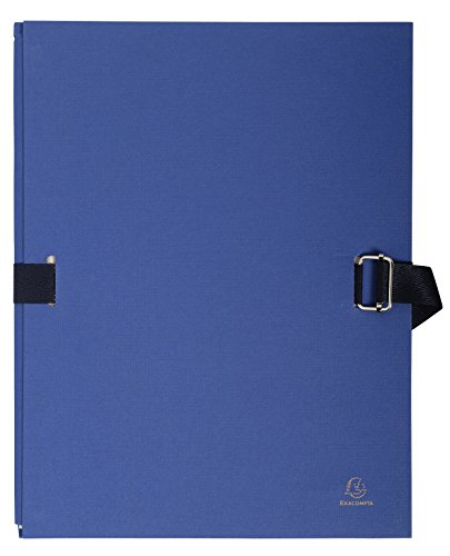 Exacompta 732E Dokumentenmappe (Dehnbarer Faltenrücken, kaschierter Karton, gefärbter stoffeinband, Format DIN A4) 1 Stück dunkelblau von Exacompta