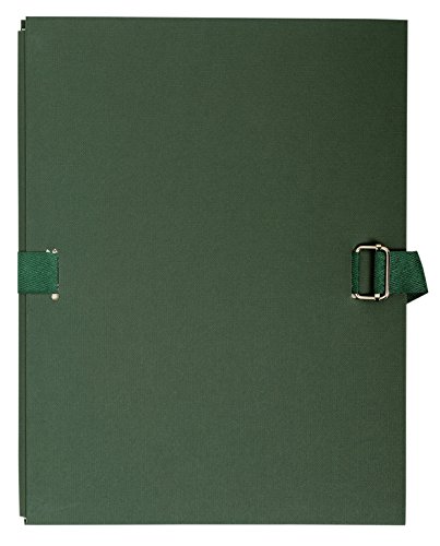 Exacompta 733E Dokumentenmappe DIN A4 mit dehnbarem Rücken bis zu 13 cm aus starkem Karton mit gefärbtem Stoffeinband dunkelgrün ideal für Ihre Unterlagen und Dokumente von Exacompta
