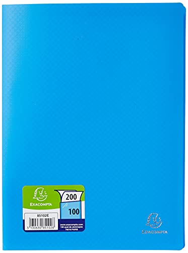 Exacompta 85102E Premium Sichtmappe aus blickdichten Kunststoff DIN A4 mit 100 Klarsichthüllen, 200 Sichten, perfekt für die Schule und das Büro Aktenhülle, Prospekthülle, blau Exacompta 85102E Premium Sichtmappe aus blickdichten Kunststoff DIN A4 mit 100 Klarsichthüllen, 200 Sichten, perfekt für die Schule und das Büro Aktenhülle, Prospekthülle, blau von Exacompta
