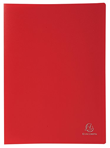 Exacompta 8525E Premium Sichtmappe aus blickdichten Kunststoff DIN A4 mit 20 Klarsichthüllen, 40 Sichten, perfekt für die Schule und das Büro Aktenhülle, Prospekthülle, rot von Exacompta