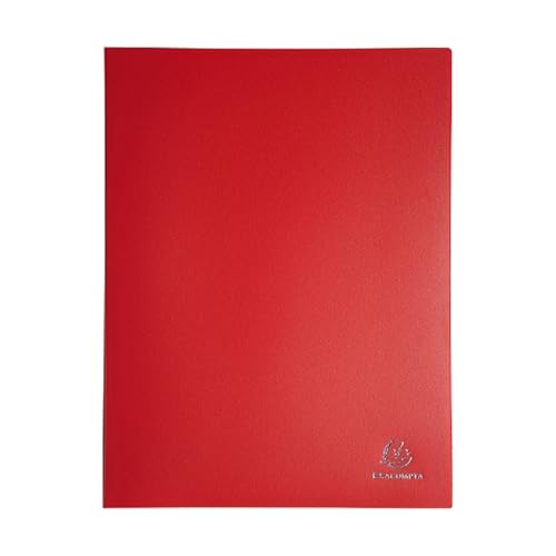 Exacompta 8565E Premium Sichtmappe aus blickdichten Kunststoff DIN A4 mit 60 Klarsichthüllen, 120 Sichten, perfekt für die Schule und das Büro Aktenhülle, Prospekthülle, rot von Exacompta