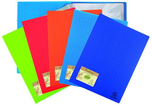 Exacompta 882570E Sichtmappe (Recycling PP 700µ, 20 Hüllen (40 Ansichten) hohe Stabilität, Körnung mit Bambuseffekt) 1 Stück zufällige farbe von EXACOMPTA