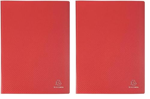 Exacompta 8825E Sichtmappe Opak PP blickdicht, 24 x 32 cm, für DIN A4, 20 Kristallhüllen, hohe Transparenz, 1 Stück, rot (Packung mit 2) von Exacompta