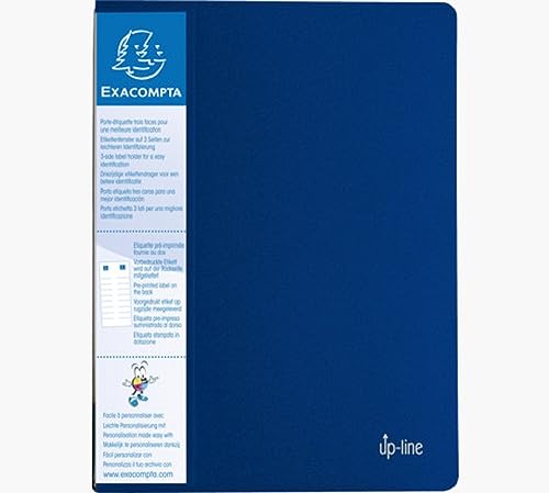 Exacompta 88302E Sichtmappe aus Festem PP 800µ mit 30 Hüllen und etikett auf 3 Seiten, format Din A4, blau von Exacompta