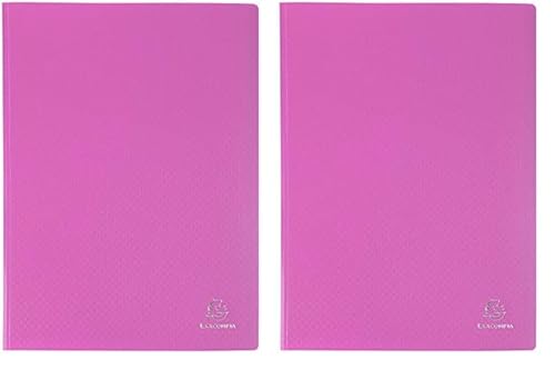 Exacompta 88327E Sichtmappe Opak PP blickdicht, 24 x 32 cm, für DIN A4, 30 Kristallhüllen, hohe Transparenz, 1 Stück, rosa (Packung mit 2) von Exacompta