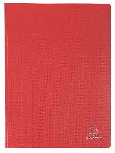 Exacompta 8855E – Schachtel mit 10 OPAK Showmappen – 50 glatte transparente Einsteckhüllen – 100 Sichthüllen – für DIN A4 – Maße 24 x 32 cm – halbfester Polypropyleneinband – rot von Exacompta