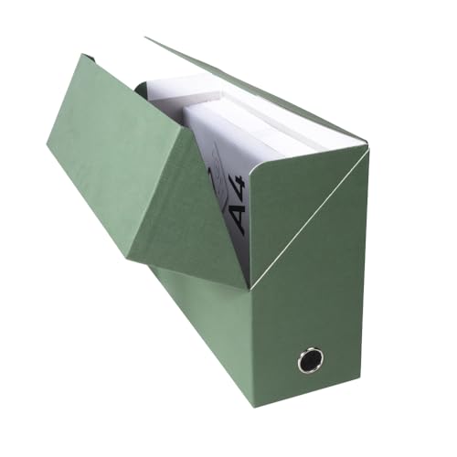 Exacompta 89423E Papier-Transferbox für DIN A4 Größe 25,5 x 34 x 12 cm, Rücken 120 mm, Grün, fertig montiert, 5 Stück von Exacompta