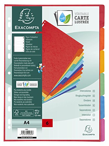 Exacompta 89H Premium-Register Nature Future für DIN A4 aus extra starkem Colorspankarton 6-teilig volle Höhe 21 x 29,7 cm vollfarbig 6 Farben mit Indexseite zum selbstgestalten Trennblätter Exacompta 89H Premium-Register Nature Future für DIN A4 aus extra starkem Colorspankarton 6-teilig volle Höhe 21 x 29,7 cm vollfarbig 6 Farben mit Indexseite zum selbstgestalten Trennblätter von Exacompta
