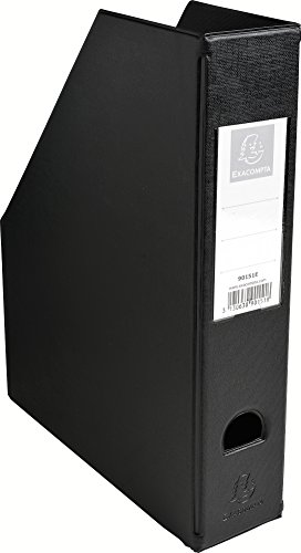 Exacompta 90151E Stehsammler DIN A4 7cm breit aus festem Karton mit PVC Bezug und aufgeklebtem Rückenschild und Griffloch perfekt zur Aufbewahrung von Zeitschriften Katalogen schwarz von Exacompta
