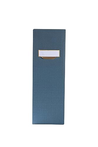Exacompta 90603E Stehsammler Office By Me 10 cm Rückenbreite. Zeitschriftensammler mit Textileffekt aus extra starkem Karton für DIN A4/C4 Beschriftungsschild und Grifflasche Ordner Entenblau von Exacompta