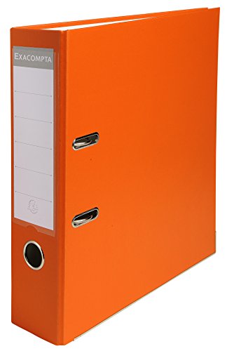 Exacompta 918414B Kunststoff-Ordner. 7,5 cm breit DIN A4 Ringordner Aktenordner Briefordner Büroordner Plastikordner Schlitzordner orange von Exacompta