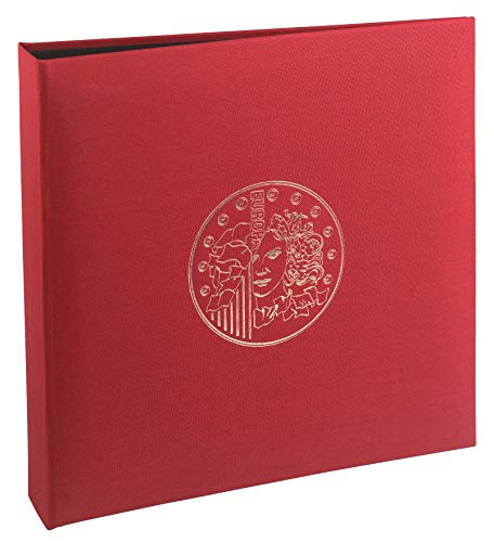 Exacompta 96105E Premium Münzalbum Numismatik mit 5 Seiten für je 43 Münzen in 20, 25 und 30mm, getrennt durch rote Register, Münzenalbum Sammelalbum Ringbuch bordeaux von Exacompta