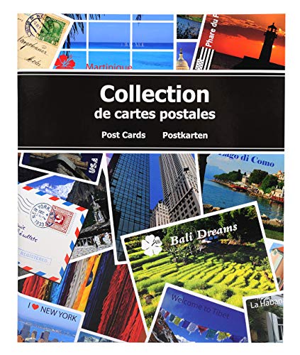 Exacompta 96115E Premium Postkarten-Sammelalbum Hochformat für 200 Postkarten, mit 50 Seiten für jeweils 4 Postkarten, bunt von Exacompta