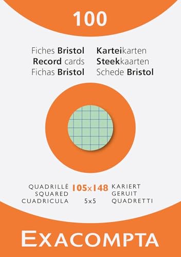 Exacompta - Art.-Nr. 13479E - Karton mit 10 Packungen mit je 100 Karteikarten, kariert, 5 x 5 mm, ungelocht, Format 105 x 148 mm, verschiedene Farben Exacompta - Art.-Nr. 13479E - Karton mit 10 Packungen mit je 100 Karteikarten, kariert, 5 x 5 mm, ungelocht, Format 105 x 148 mm, verschiedene Farben von Exacompta