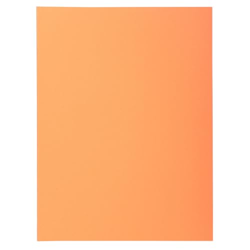 Exacompta - Art.-Nr. 332007E – Karton mit 5 Packungen mit je 50 Schnellhefter mit 2 Klappen SUPER 210 g/m² – Pastellfarben – PEFC-zertifizierte Mappen – Maße: 24 x 32 cm für DIN A4 – Farbe Orange von Exacompta