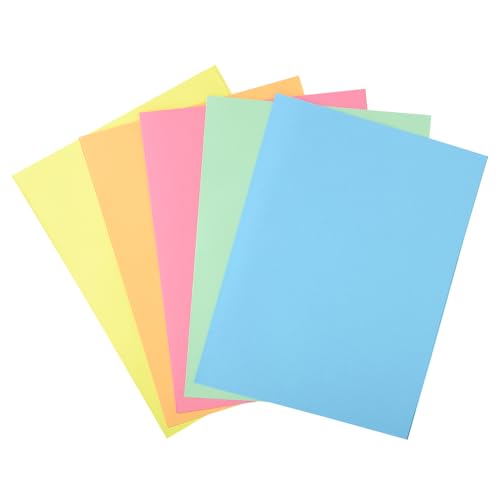 Exacompta - Art.-Nr. 339000E – Karton mit 5 Packungen mit je 50 Schnellhefter mit 1 Klappe SUPER 210 g/m² – Pastellfarben – PEFC™-zertifizierte Mappen – Maße: 24 x 32 cm für DIN A4-5 verschiedene von Exacompta