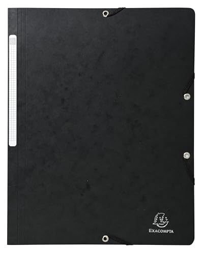 Exacompta - Art.-Nr. 555411E - Karton mit 25 Gummizugmappen ohne bedruckte Klappe - Glanzkarton 355 g/m² - Maße 24 x 32 cm für Dokumente im A4-Format - Farbe schwarz Exacompta - Art.-Nr. 555411E - Karton mit 25 Gummizugmappen ohne bedruckte Klappe - Glanzkarton 355 g/m² - Maße 24 x 32 cm für Dokumente im A4-Format - Farbe schwarz von Exacompta