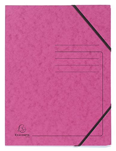 Exacompta - Art.-Nr. 555420E - Karton mit 25 Gummizugmappen ohne bedruckte Klappe - Glanzkarton 355 g/m² - Maße 24 x 32 cm für Dokumente im A4-Format - Farbe Rosa von Exacompta