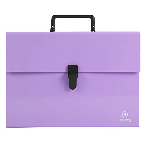 Exacompta 56765E Premium Fächermappe Aquarel aus extra starkem Karton für DIN A4 18 Fächer Clipverschluss PEFC zertifiziert Pastell-Farbe mauve von Exacompta