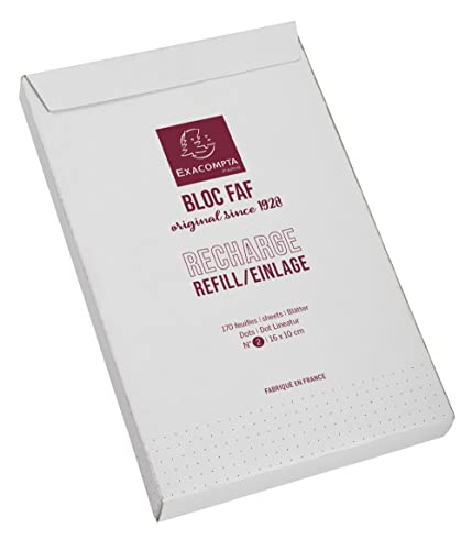 Exacompta 12522E Nachfülleinlagen für Schreibblock FAF gepunktet 170 Blatt , 16 x 10 cm, mikroperforiert, ideal für Ihre Notizen, Retro-Design mit zeitloser Eleganz Exacompta 12522E Nachfülleinlagen für Schreibblock FAF gepunktet 170 Blatt , 16 x 10 cm, mikroperforiert, ideal für Ihre Notizen, Retro-Design mit zeitloser Eleganz von Exacompta