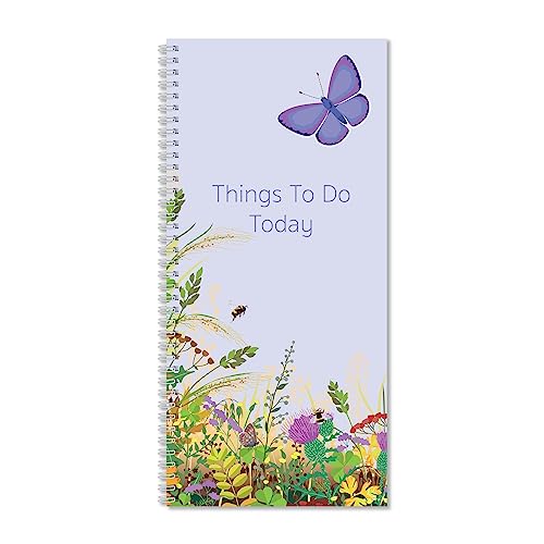 Exacompta - Ref GS004Z Things to Do Today Notizbuch, 90 g/m² Papier, 140 mm x 297 mm, 40 Blatt liniertes Papier mit Schmetterlings-Design, ideal für Ordnung von Exacompta