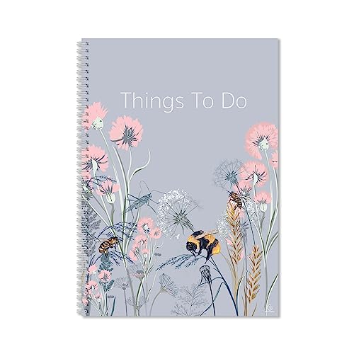 Exacompta - Ref GS014Z A4 Things To Do Notizbuch, 90 g/m² Papier, 210 mm x 297 mm, 40 Blatt liniertes Papier mit Blumen- und Bienen-Design, ideal für Ordnung Exacompta - Ref GS014Z A4 Things To Do Notizbuch, 90 g/m² Papier, 210 mm x 297 mm, 40 Blatt liniertes Papier mit Blumen- und Bienen-Design, ideal für Ordnung von Exacompta