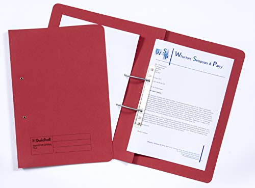 Exacompta Guildhall Spiralfeile, 355 x 250 mm, 420 g/m², Foolscap-Format, Rot, 25 Stück Exacompta Guildhall Spiralfeile, 355 x 250 mm, 420 g/m², Foolscap-Format, Rot, 25 Stück von 5 Star