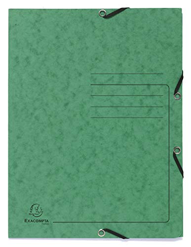 Exacompta - Ref. 55403E - Karton mit 25 bedruckten Gummizugmappen - Hüllen mit 3 Klappen - aus Hochglanzkarton 355 g/m² - Maße 24 x 32 cm für Dokumente im A4-Format - Farbe Grün Exacompta - Ref. 55403E - Karton mit 25 bedruckten Gummizugmappen - Hüllen mit 3 Klappen - aus Hochglanzkarton 355 g/m² - Maße 24 x 32 cm für Dokumente im A4-Format - Farbe Grün von Exacompta
