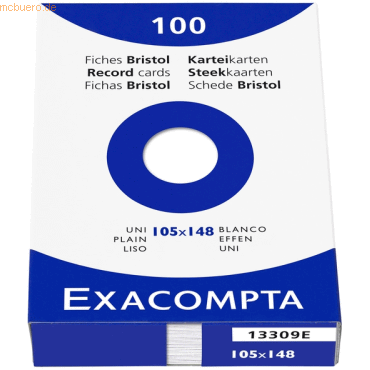 Exacompta Karteikarten A6 blanko weiß VE=100 Stück Exacompta Karteikarten A6 blanko weiß VE=100 Stück von Exacompta
