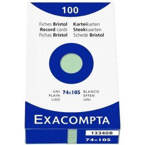 Exacompta Karteikarten A7 blanko grün VE=100 Stück Exacompta Karteikarten A7 blanko grün VE=100 Stück von Exacompta