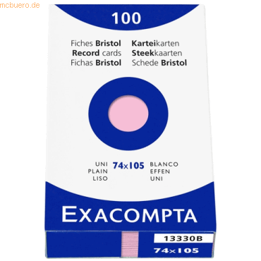 Exacompta Karteikarten A7 blanko rosa VE=100 Stück von Exacompta