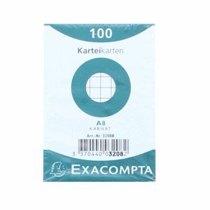 Exacompta Karteikarten A8 kariert weiß VE=100 Stück Exacompta Karteikarten A8 kariert weiß VE=100 Stück von Exacompta