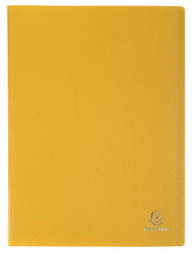 Exacompta - OPAK 8539E - Karton mit 15 Dokumentenhüllen - 30 Hüllen mit genarbter Antireflexbeschichtung - 60 Seiten - für DIN A4 - Maße 24 x 32 cm - weicher Polypropylen-Einband - Farbe Gelb von Exacompta